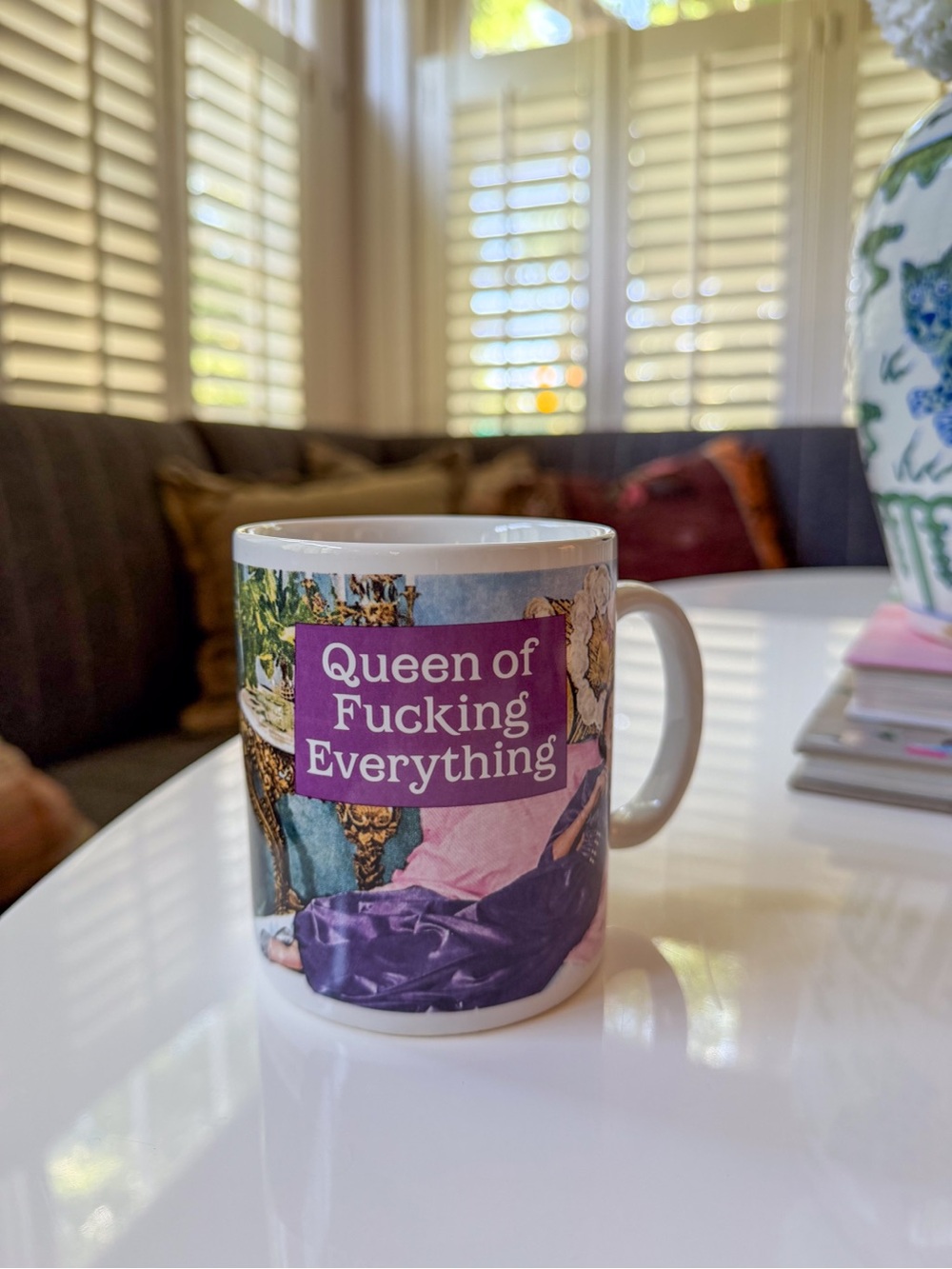 Queen of Everything Pink Accent Ceramic Mug
